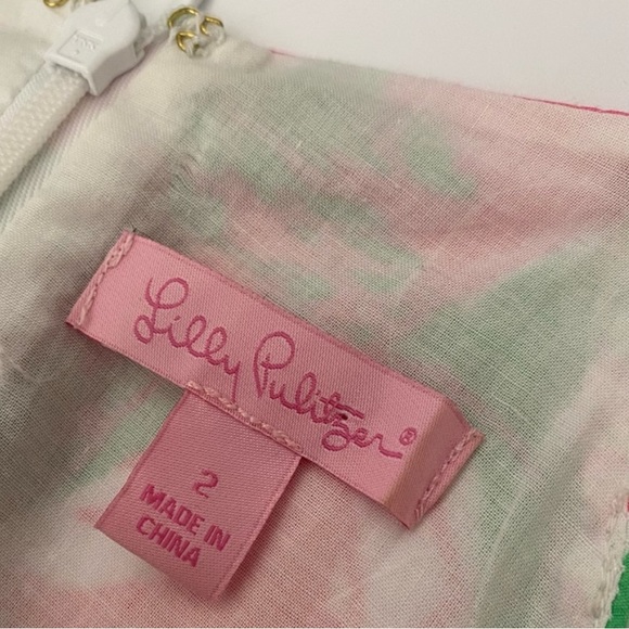 Lilly Pulitzer || Annabelle Tank Top in Hotty Pink + Green 2 - Picture 4 of 8